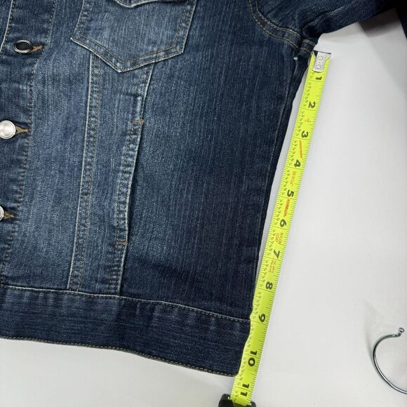 Faded Glory Size L 12 -14 Women's Denim Jean Jacket Button Down Front Pockets - Picture 16 of 16